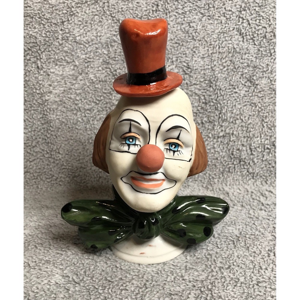 Vintage 1987 Arnart Imports‎ Inc Clown Head Figurine With Bow Tie Figurine